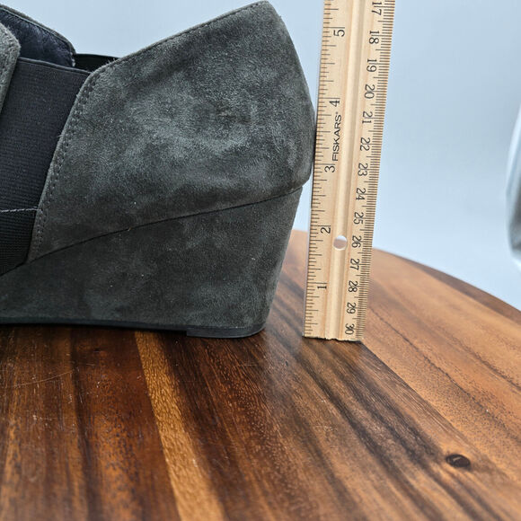 Vionic Boots Women's 10 Gray Suede Leather Gore Stanton Wedge Ankle Booties - Picture 7 of 8